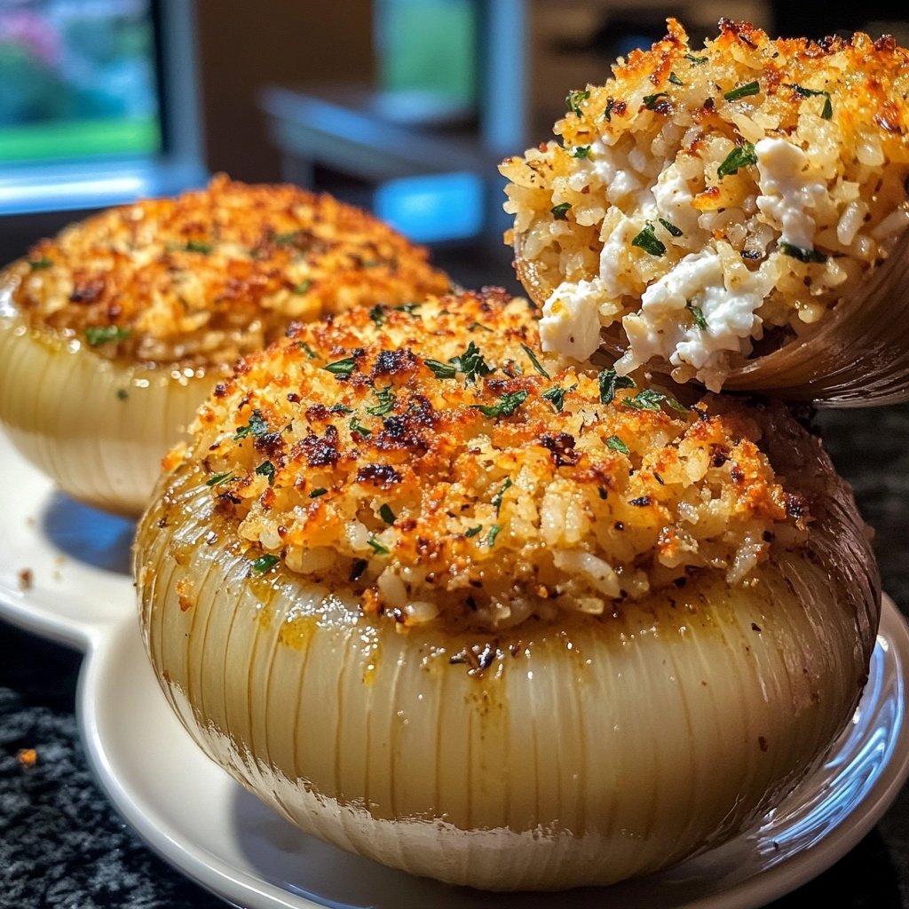 Greek Stuffed Onions