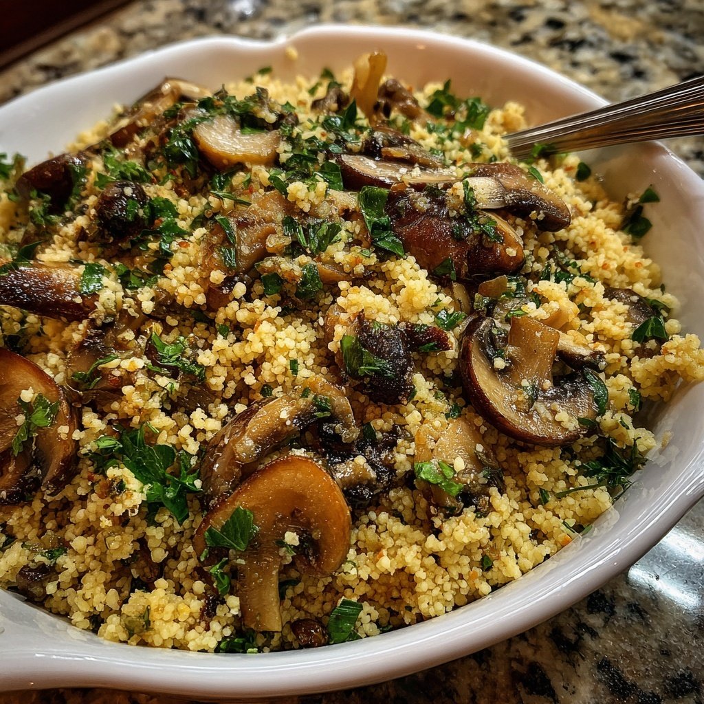 Garlic Mushroom Couscous Skillet