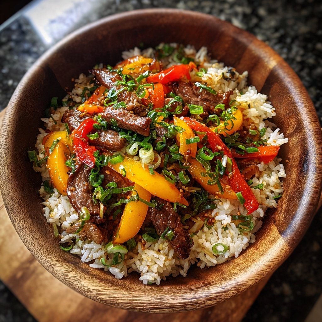 Beef And Veggie Rice Bowl