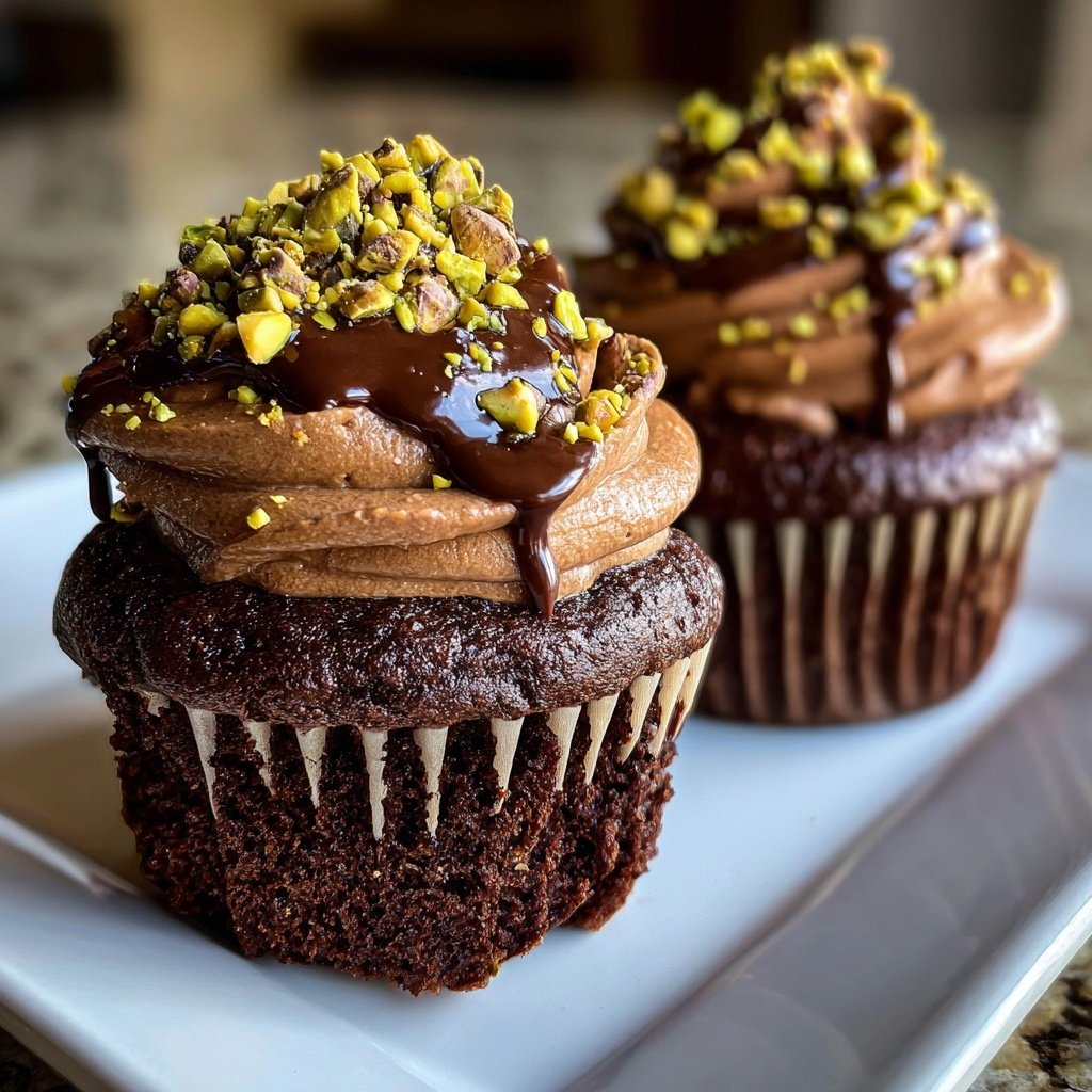 Chocolate Pistachio Cupcakes