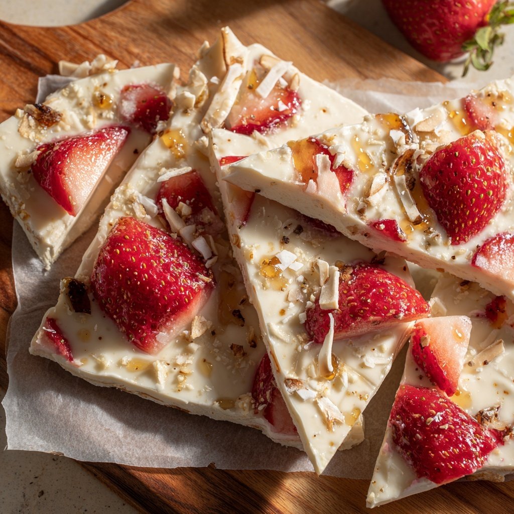 Valentines Treats Strawberry Yogurt Bark