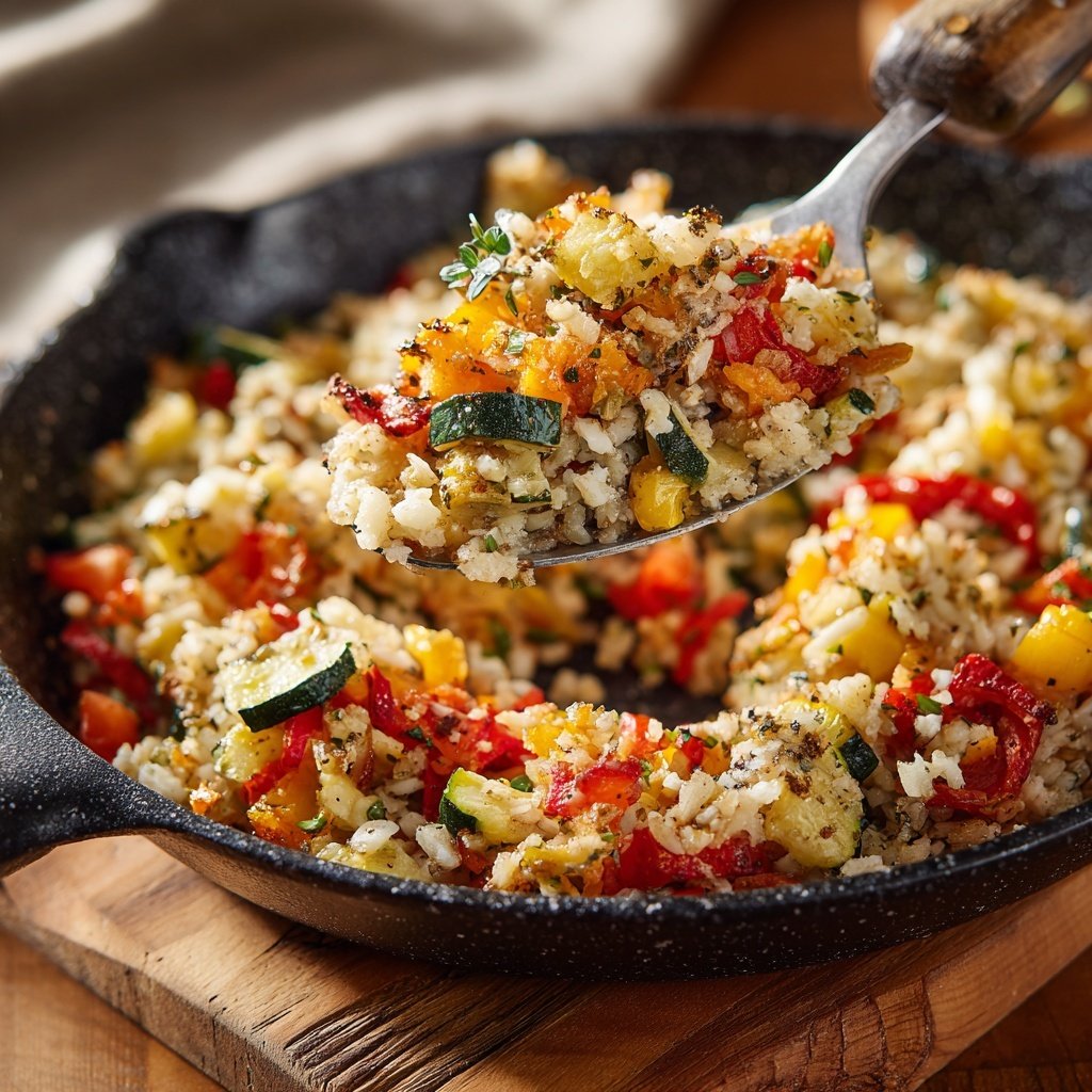 Herb Roasted Veggie Rice Skillet