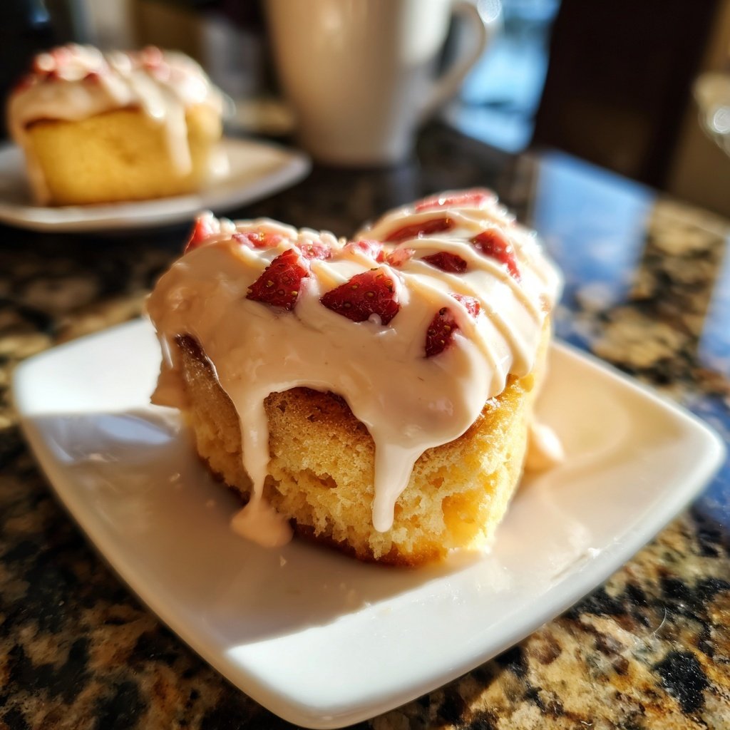 Mini Heart Cake with Strawberry Honey Cream