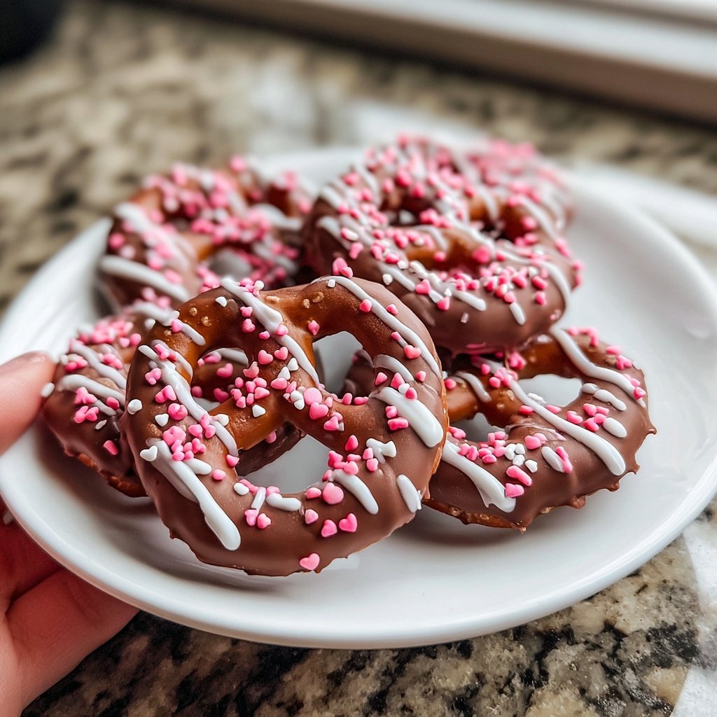 Valentines Snacks Chocolate Dipped Pretzels
